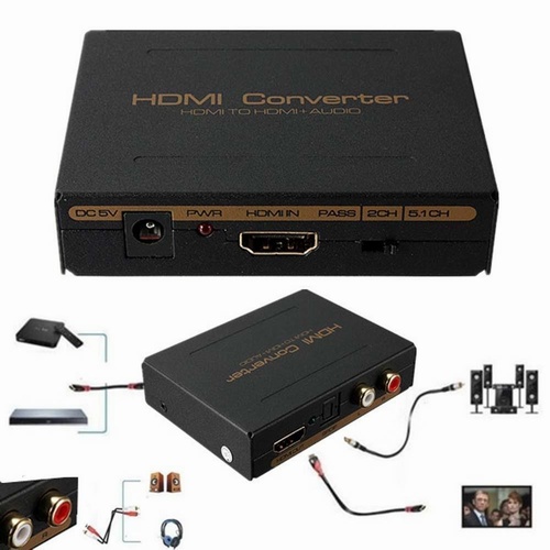 Адаптер HDMI HDMI to HDMI + SPDIF (оптика) + RCA L / R Audio