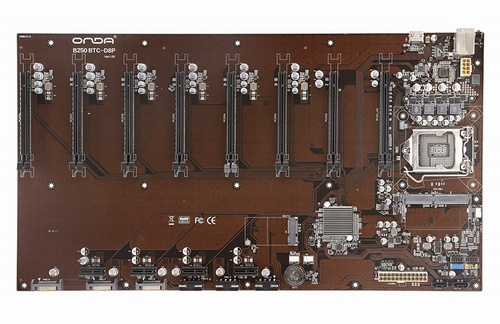 Материнская плата для майнинга B250 D8P Mining Mainboard Onda на 8 видеокарт PCI-E