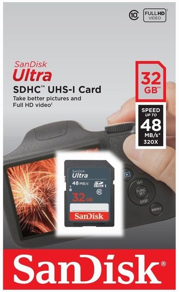 Карта памяти SD 32Gb SDXC SanDisk Ultra Class 10