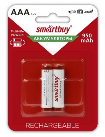 Комплект аккумуляторов AAA 2шт. 950mAh Ni-MH HR03 Smartbuy