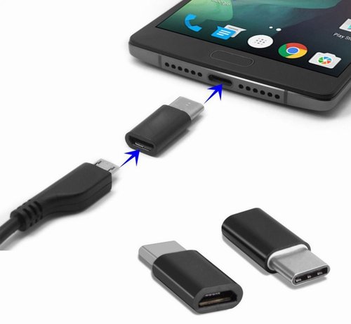 Зарядное устройство сетевое microUSB to USB 3.1 Type-C male переходник/адаптер