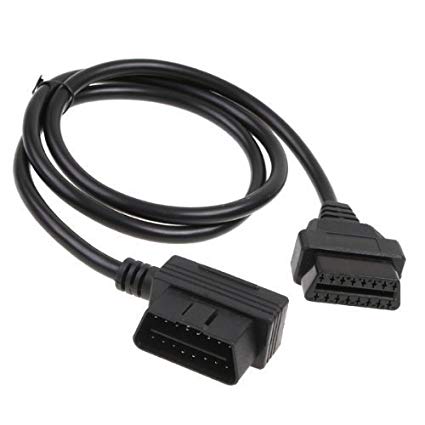 OBD-II переходник OBD-II 16 pin male to OBD-II 16 pin female удлинитель 1.2m угловой