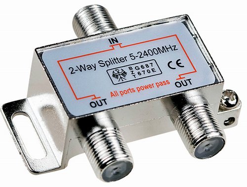 Разветвитель телевизионный 1x2 out Splitter 5-2400Mhz (антенный делитель)